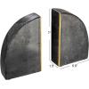 imageCreative CoOp Boho Arched Semicircle Marble Brass Detail Set of 2 Black Bookend