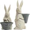 imageCreative CoOp Decorative Bunnies with Baskets Set of 2 Styles Antique White and Grey