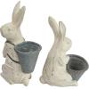 imageCreative CoOp Decorative Bunnies with Baskets Set of 2 Styles Antique White and Grey
