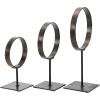 imageCreative CoOp Decorative Modern Found Metal Rings on Stands Black Set of 3