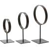 imageCreative CoOp Decorative Modern Found Metal Rings on Stands Black Set of 3