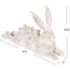 imageCreative CoOp Decorative Resting Rabbit with Birds Figurine Distressed WhiteWhite