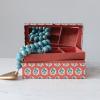 imageCreative CoOp Fabric Covered Jewelry Box with Floral Pattern and Interior Mirror Multicolor