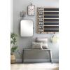 imageCreative CoOp Metal Rectangle Hanging Clock with Handle Decoration on Top