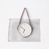 imageCreative CoOp Plastic Hanging Wall Clock with Leather Strap White and Brown