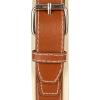 imageCreative CoOp Plastic Hanging Wall Clock with Leather Strap White and Brown