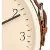 imageCreative CoOp Plastic Hanging Wall Clock with Leather Strap White and Brown