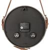 imageCreative CoOp Plastic Hanging Wall Clock with Leather Strap White and Brown