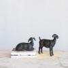 imageCreative CoOp Resin Standing Goat Accent Dcor with Cast Iron Finish Black834L x 4W x 534H
