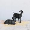 imageCreative CoOp Resin Standing Goat Accent Dcor with Cast Iron Finish Black834L x 4W x 534H
