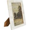 imageCreative CoOp White Resin Photo Frame with Beige Accents Holds 5quot x 7quot Photo