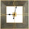 imageCreative CoOp 30 Inch Square Wall Clock with Wood Finish and Gold Trim