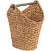 imageCreative CoOp Bankuan Braided Oval Toilet Paper Basket with Wood BarNatural