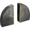 imageCreative CoOp Boho Arched Semicircle Marble Brass Detail Set of 2 Black Bookend