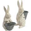 imageCreative CoOp Decorative Bunnies with Baskets Set of 2 Styles Antique White and Grey