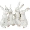 imageCreative Coop EC0147 Whitewashed Polyresin Bunny Rabbit Quartet Figures and Figurines WhiteSolid
