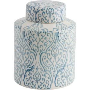 imageBlue ampamp White Decorative Ginger Jar with LidSmall