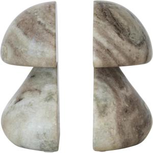 imageCreative CoOp 2Piece Marble Mushroom Shaped Bookends Mint Chocolate Mlange