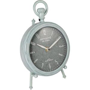imageCreative CoOp Antique White Mantel Clock with Pewter Finish and Iron Base