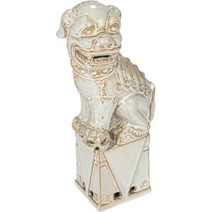 imageCreative CoOp Stoneware Vintage Reproduction Guardian Lions Dcor and Bookends White Set of 2