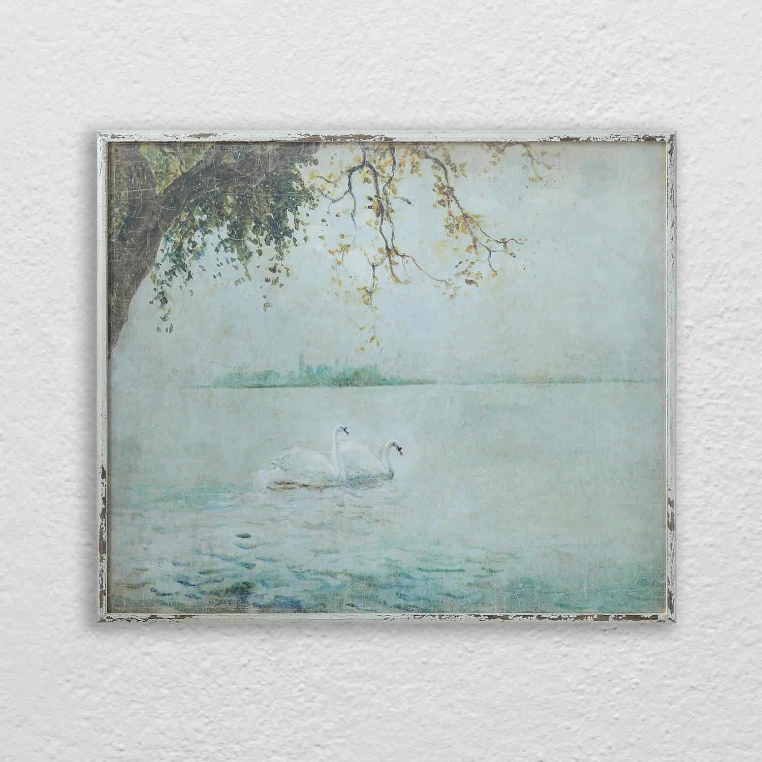 imageCreative CoOp Vintage Swans Wood Framed Wall Dcor