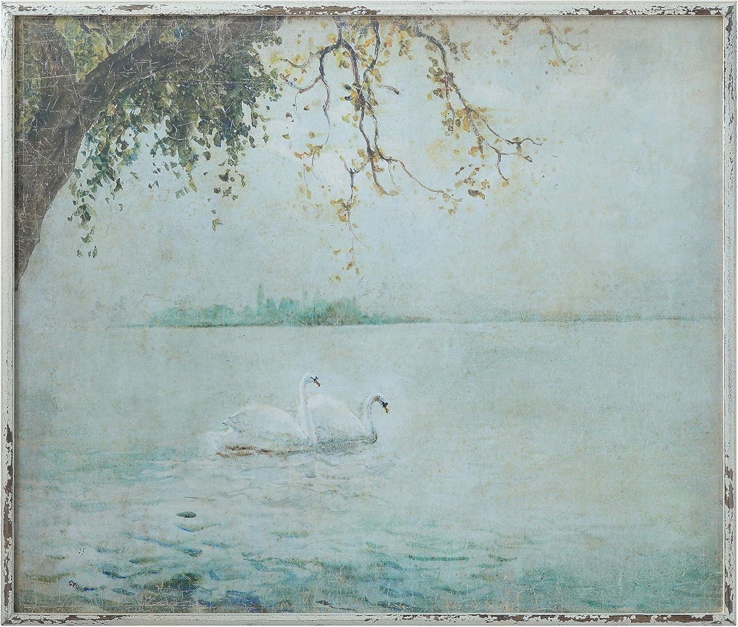 imageCreative CoOp Vintage Swans Wood Framed Wall Dcor