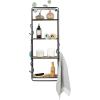 imageCreative CoOp 32 Inch Metal ampamp Wood Shelf with Hooks