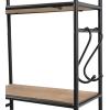 imageCreative CoOp 32 Inch Metal ampamp Wood Shelf with Hooks