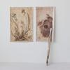 imageCreative CoOp Decorator Paper with Bird Prints Brown Set of 3