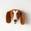imageCreative CoOp Handmade Wool Felt Dog Head Wall Hanging Brown and Cream