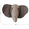 imageCreative CoOp Handmade Wool Felt Elephant Head Wall Hanging Grey and Charcoal