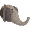 imageCreative CoOp Handmade Wool Felt Elephant Head Wall Hanging Grey and Charcoal
