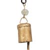 imageCreative CoOp Hanging Metal Hearts Wall Decor with Bells Gold and Black