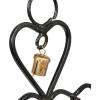 imageCreative CoOp Hanging Metal Hearts Wall Decor with Bells Gold and Black