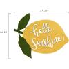 imageCreative CoOp Hello Sunshine Lemon Shaped Wood Wall Dcor