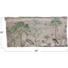 imageCreative CoOp Linen Printed Wall Hanging with Wood Hanger Landscape and Birds Multicolor