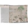 imageCreative CoOp Linen Printed Wall Hanging with Wood Hanger Landscape and Birds Multicolor