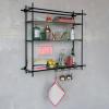 imageCreative CoOp Metal and Glass Wall Shelf with Shelves and Stemmed Glass Holders Black