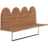 imageCreative CoOp Rattan Wicker Wall Shelf with Scalloped Edge and Metal Rod Natural