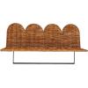 imageCreative CoOp Rattan Wicker Wall Shelf with Scalloped Edge and Metal Rod Natural