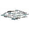 imageCreative CoOp Rubber Wood School of Fish Wall Dcor Distressed Turquoise and White