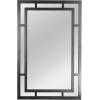 imageCreative CoOp Vintage Glass Wall Mirror with Geometric Art Deco Wood Frame GoldBlack