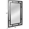 imageCreative CoOp Vintage Glass Wall Mirror with Geometric Art Deco Wood Frame GoldBlack