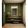 imageCreative CoOp Vintage Glass Wall Mirror with Geometric Art Deco Wood Frame GoldGold