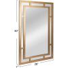 imageCreative CoOp Vintage Glass Wall Mirror with Geometric Art Deco Wood Frame GoldGold