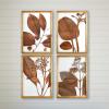 imageCreative CoOp Wood Framed Orange Botanical Dcor Set of 4 Designs Wall Decor