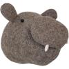 imageCreative CoOp Wool Felt Hippo Head Wall Hanging Grey and Cream