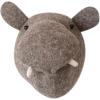 imageCreative CoOp Wool Felt Hippo Head Wall Hanging Grey and Cream