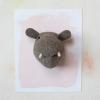 imageCreative CoOp Wool Felt Hippo Head Wall Hanging Grey and Cream