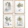 imageCreative CoOp Botanical Print Wood Framed Wall Art Portrait Green and Cream Set of 4